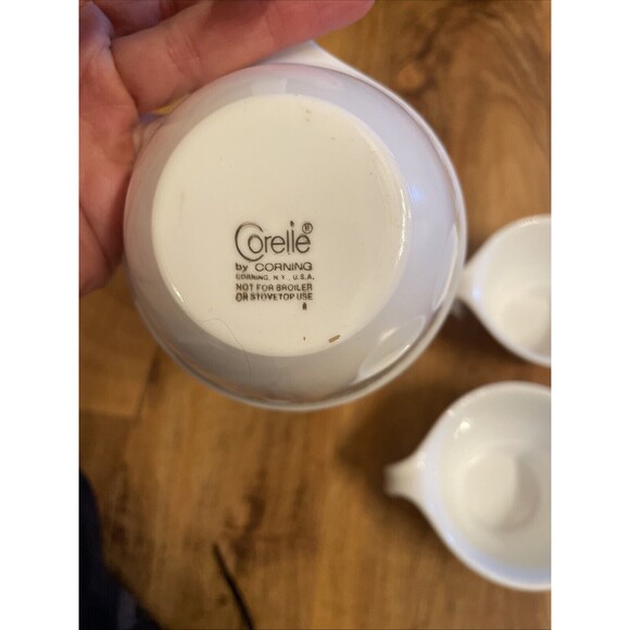 Set of 4 Corelle CorningWare PYREX Butterfly Gold Cups Open Handle - Picture 4 of 4